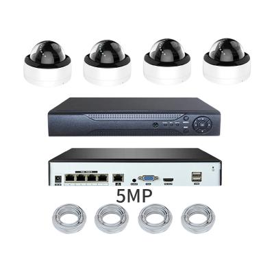 China High Quality Home 5MP Motion Detection 4CH Surveillance Metal Dome DVR Security Camera Poe System for sale