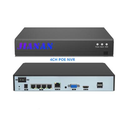 China Surveillance Digital Network Video Recorder built in CCTV POE NVR JA-0104NVR-P POE H.265 4channel 5MP DVR Xmeye 4ch for sale