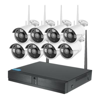 China Jianvision cctv kit xmeye 2mp plug and play 8ch full wireless camera system with NVR and wifi IP camera and power supply JA-8WIFI202 for sale