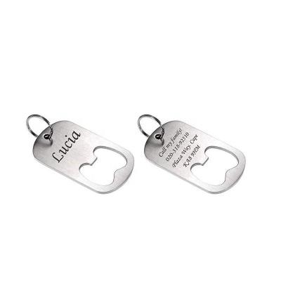 China Europe DIY Cheap Wholesale Silver Stainless Steel Dog Tag Custom Engraved Bottle Opener for sale