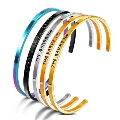 China FASHIONABLE Cheap Elastic Nickel Free Stainless Steel Custom Engraved Bracelets For Women for sale