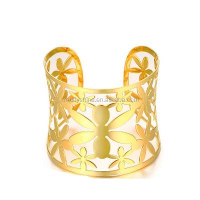 China FASHIONABLE Premier Women's Gold Plated 316 L Indian Stainless Steel Cuff Bracelets for sale