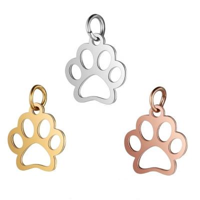 China Wholesale Stainless Steel Paw Shape Jewelry Findings High Quality DIY Charms for sale