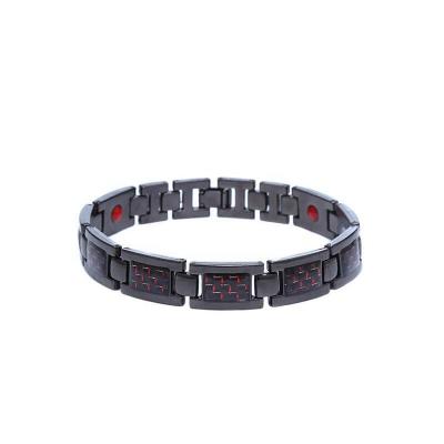 China Fashion TRENDY men's health care therapy bracelet anti-fatigue magnetic weight lose carbon fiber wristband for sale