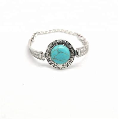 China Cheap Bohemia Women's Vintage Bohemia Style Silver Opal Bracelet With Turquoise for sale