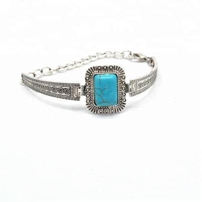 China Bohemia Style Antique Silver Turquoise Fashion CLASSIC Women's Vintage Promotional Bracelet for sale