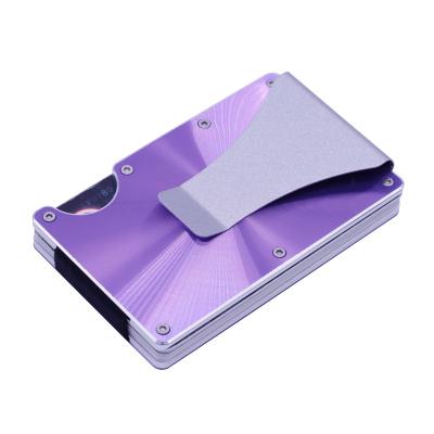 China New Materials 2021 New Design Mini Metal Card Holder, RFID Blocking Front Pocket Wallet for sale