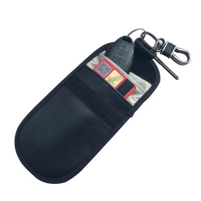 China Anti-theft Rfid Blocking PU Leather FOB Leather Mobile Phone Car Key Protector GPS RFID Anti-Spy Signal Blocking Pocket for sale