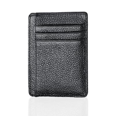 China RFID Men's Slim Leather Minimalist Front Pocket Credit Card Holder RFID Wallet for sale