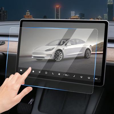 China Anti Fingerprint Central Control Touch Screen Car Navigation Touch Tempered Glass Screen Protector For Tesla Model 3 Y Model 15