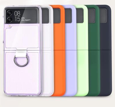 China Ultra-thin Shockproof Ring Case For Samsung Galaxy Z Flip 3, Multi Colors Full Protect Case Back Cover For Samsung Z Flip 3 for sale