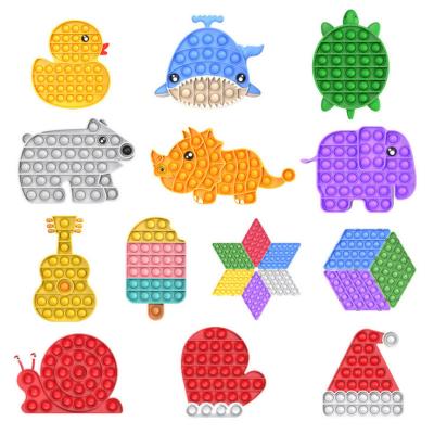 China Silicone Trigger Push Bubbles Cute Cartoon Animal Shape Funny Soft Silicone Kids Toys for sale