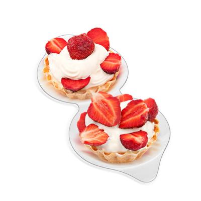 China Creative Mini Plastic Dessert Plates Disposable Clear Unbreakable Dessert Dishes Disposable Dessert Dishes for Restaurant Wholesale for sale