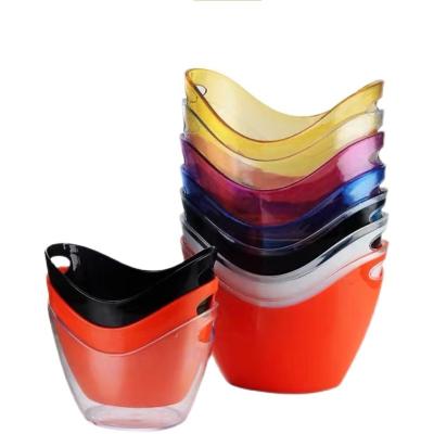 China 2021 New Arrivals Viable Ice BucketDrop-Resistant Colored Beer Ice Bucket Fashionable Ingots Plastic Ice Bucket Wholesale for sale