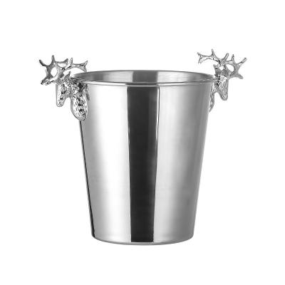 China Large Capacity 5l Large Capacity Ice Bucket Beer Style Decoration Ice Bucket Main Stainless Steel Viable European Creative Big Ice Bucket Deer for sale