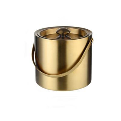 China Durable Professional Single Wall Insulated Bar Beer Ice Bucket Design Double Wall Insulated Luxury Gold Plated Ice Buckets Beverage Tubs for sale