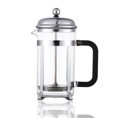 China Stocked French Tea Maker Press Cold Brew Kettle Cafeteira Italiana Style Stainless Steel Frame Classic Espresso Latte Coffee Filter for sale