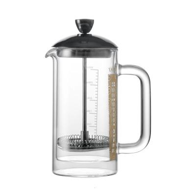 China Yami Bodum Design Coffee French Press Coffee Bartender Tea Milk Foam Espresso Maker Stocked Heatproof Pot Prensa Francesa Double Wall Glass for sale