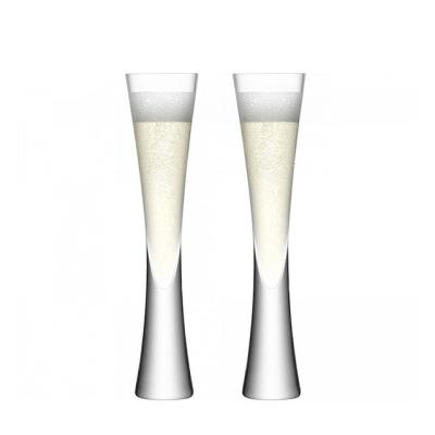 China In Stock Cheap Crystal Slim Waist Tulip Bubble Sparkling Wine Glass Aperitif Sherry Cup Moya Wedding Champagne flutes for party for sale