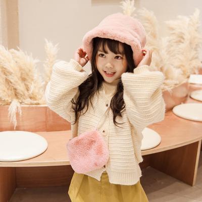 China Image goods in the running warm adult winter plush bucket girl fuzzy pink bucket hat for sale