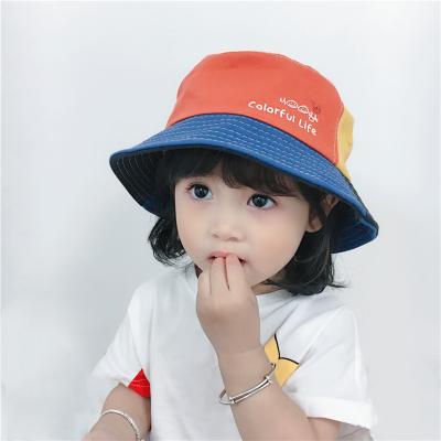 China Wholesale Kids Sun Image Sun Hat Kids Summer UV Protection Hat Splicing Bucket Hats for sale