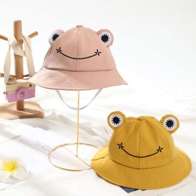 China Custom Image Factory Direct Selling Designer Cute Frog Boys Bucket Hats Sun Hat Kids Bucket Hats for sale