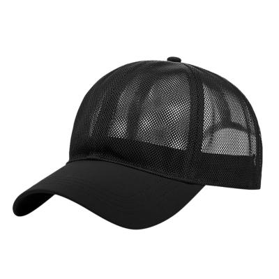 China breathable & Custom Made Waterproof Black White Full Mesh Trucker Hat Cheap Mens Outdoor Mesh Trucker Hat for sale