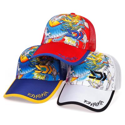 China breathable & Custom Made High Quality 3D Embroidery Long Brim Print Trucker Hat Hat Wholesale Custom Animal Waterproof Trucker Hat for sale