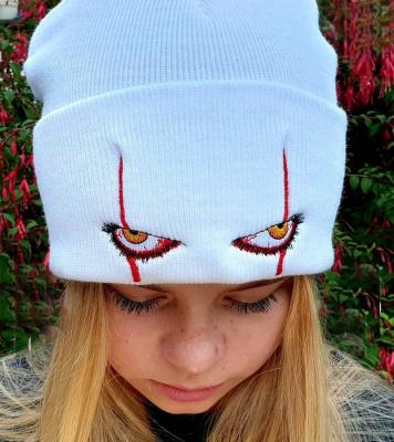 China breathable & Personalized Eye Embroidery Waterproof Winter Hats For Women Cowl Hats Halloween Knitted Winter Hats for sale