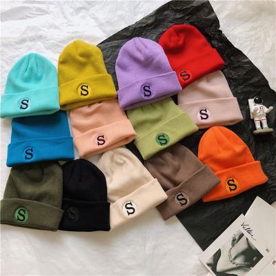 China breathable & New Warm Winter S Letter Embroidery Knitted Beanie Hat Women Woolen Knitted Hats Waterproof for sale