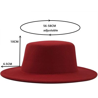 China Dobby Customize Any Color Wholesale Price Round Lid Thrower Hats Formal Hat Party Felt Fedora Hats for sale