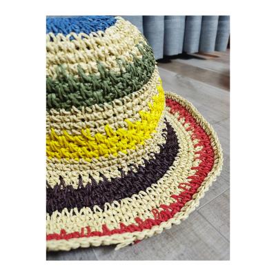 China Wholesale Price 56-60cm Natural Grass Embroidery Easy To Bend And Carry Wide-Brimmed Straw Hatfor Head Protection for sale