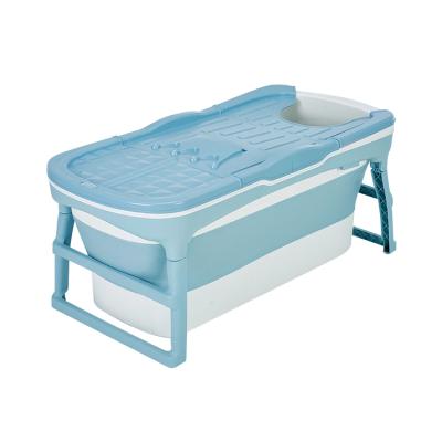 China 1.25M Plastic Adult Blue Collapsible Bathtub Stocked Portable Bathtub for sale