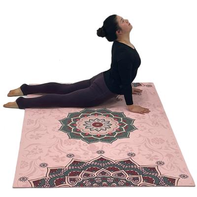 China Non-Slip Printing Large Size Travel Fitness Yoga Mat Strip Yoga Mat For Gym Yoga Pilates for sale