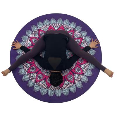 China 4mm Anti Slip Non Slip Natural Yoga Mat Rubber Suede Round Yoga Mat for sale