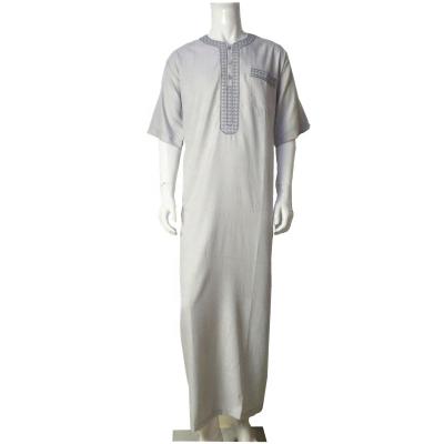 China Other Non-collar short sleeves Moroccan style thobe  Al Mumbais Brand label New design Islamic Clothing Robe Thawb jubbah for sale