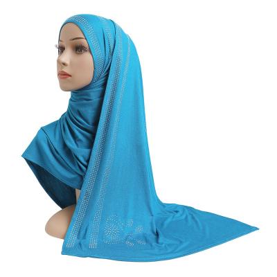 China Muslim Headscarf  Cotton mercerized cotton ironing silver diamond scarf hat Malay gauze scarf ladies turban Muslim headscarf for sale