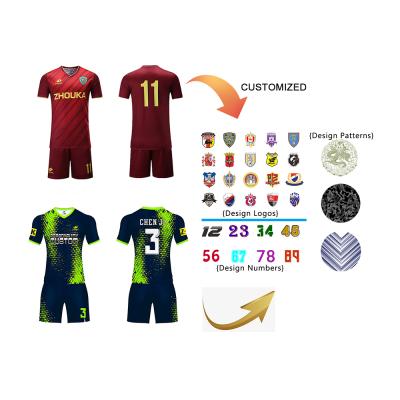 China Sets Latest Technologies Printing Custom Football Wear Mens Cheapest Logo Soccer Jersey Football Clothes Design Soccer Jersey For Team for sale