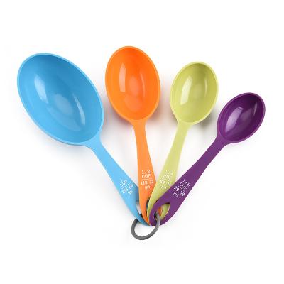 China 4pcs/Set Viable Plastic Measuring Scoop Cups Teaspoon Gram Scoop Pocket Kitchen Accessory for sale