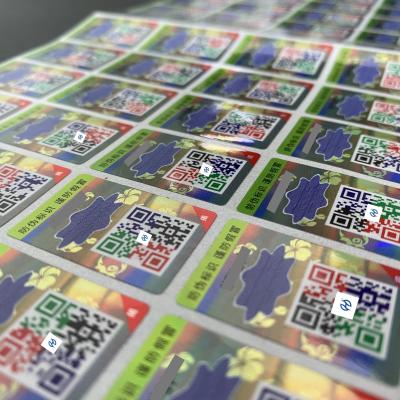 China Glossy/Matt Surface Customized Holographic Security Stickers with Permanent Adhesive for sale