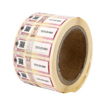 China Beveiliging Op maat gemaakte stickerlabels Papier Vinyl Polyester Volkleuren Barcode Serialisatie Te koop