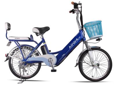 China 24 het“ Aluminium omrandt de Stadsfiets van de Lithium Enige Snelheid het Blauwe Pedaal Elektrische Fiets bijstaat Te koop