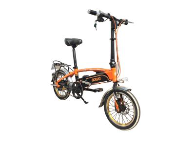 China 250W het opvouwbare Elektrische Elektrische de Fiets van de Fiets Oranje Kleine Forens Vouwen Te koop