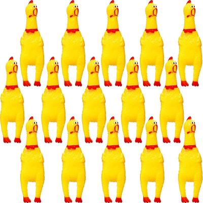 China Sustainable Squeeze Rubber Squealing Novelty Chicken Squeaky Shrilling Squealing Squealing Chicken Squeals Toys For Dogs Pets for sale