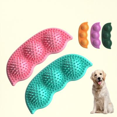 China Viable New Design Custom Dog Interactive Stick Toothbrush Molar Teeth Cleaning Rubber TPR Peanut Dog Chew Toys for sale