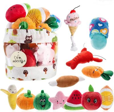 China 12pcs/set Sustainable Cute Squeaky Plush Dog Toys Small Dog Toys For Small Medium Large Dog Chew Toys Aggressive Chewer for sale