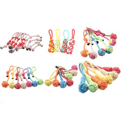 China Durable Good Quality Viable Wholesale Price Cotton Rope Chewing Ball Toy For Dogs Interactive Indoor Outdoor Training Tools for sale