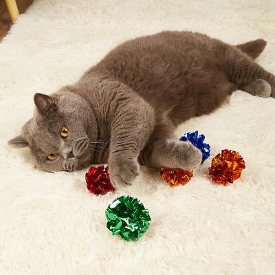 China New Fashion Sustainable Wholesale Best Quality Interactive Healthy Mixed Color Plastic Ball Cat Toy Paper Pet for sale