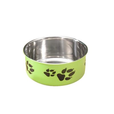 China CW-012 Small Animal Pet Bowl Anti Slip and Fall Resistant Dog Food Basin Pet Supplies Thickened Stainless Steel Dog Bowl for sale