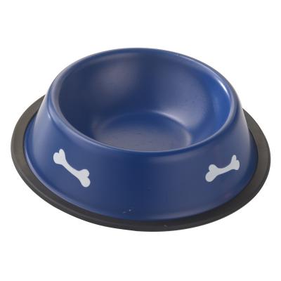 China CW-013 Pet Shop Small Stainless Steel Bowl Pet Feeding Bowl CW-013 Paint Color Iron Electrostatic Pet Bowl for sale